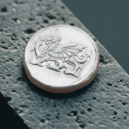1oz Welsh Dragon Round, 999fs, Solid Silver, Handmade Coin for Collecting and Special Occasions. - Image 3