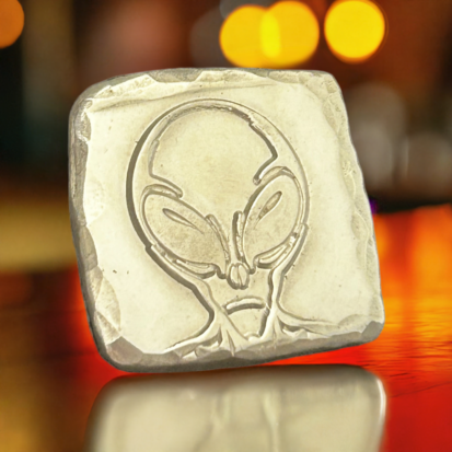 1 Troy Oz Fine 999 Silver Alien Square, Scottish Handmade Treasure for Unique Gift Ideas - Image 8