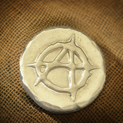 1 troy oz silver round, handpoured anarchy design from Scotland, perfect for collectors or unique gifts for him. - Image 2