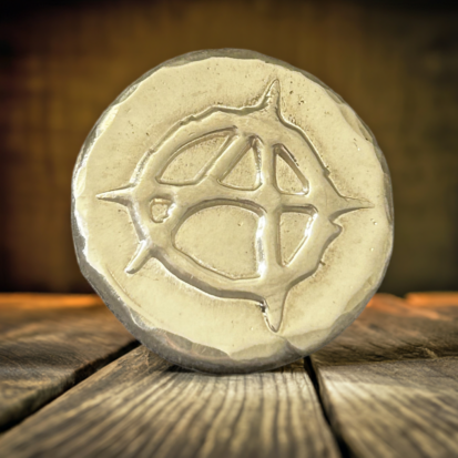 1 troy oz silver round, handpoured anarchy design from Scotland, perfect for collectors or unique gifts for him. - Image 7