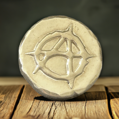1 troy oz silver round, handpoured anarchy design from Scotland, perfect for collectors or unique gifts for him. - Image 5