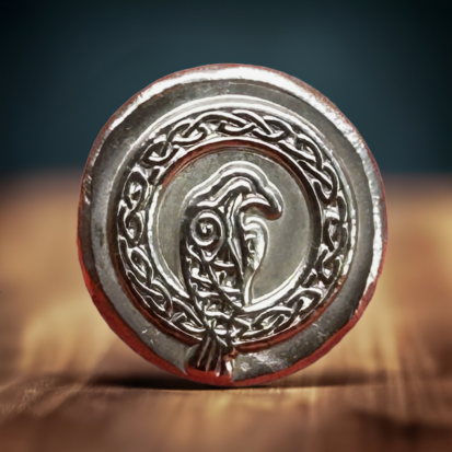 1 oz Solid Silver Round - Hand-Poured Celtic Crow Design, Collectible Silver Coin, Perfect Gift for Numismatics