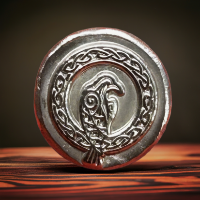 1 oz Solid Silver Round - Hand-Poured Celtic Crow Design, Collectible Silver Coin, Perfect Gift for Numismatics - Image 3