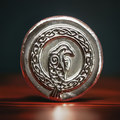 1 oz Solid Silver Round - Hand-Poured Celtic Crow Design, Collectible Silver Coin, Perfect Gift for Numismatics - Image 2