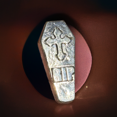 1 Troy Oz Solid Silver RIP Coffin - Image 6