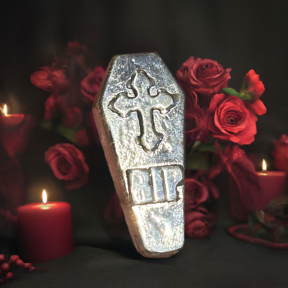 1 Troy Oz Solid Silver RIP Coffin - Image 10