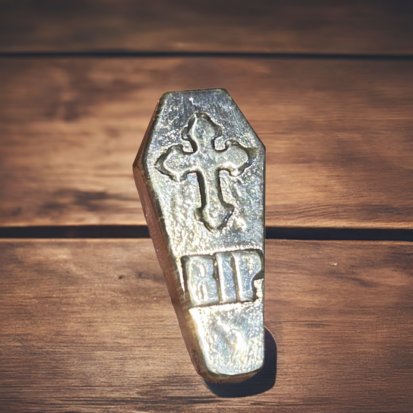 1 Troy Oz Solid Silver RIP Coffin - Image 5