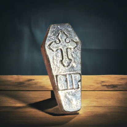 1 Troy Oz Solid Silver RIP Coffin - Image 12