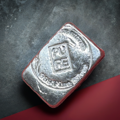 Pure Scottish Silver 1 Troy oz Flat Bar (pure) - Unique Hand Poured Ingot, Wealth Preservation - Exceptional Gift for Collectors - Image 4
