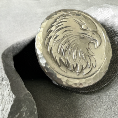 2 Troy oz Solid Silver Round with American Eagle Stamp, Handmade 999 Fine Silver from Scotland, Unique Collectible Gift - Image 4