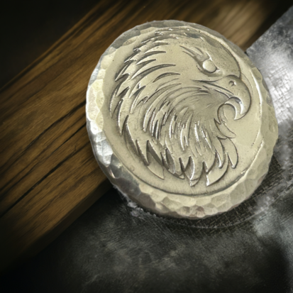 2 Troy oz Solid Silver Round with American Eagle Stamp, Handmade 999 Fine Silver from Scotland, Unique Collectible Gift - Image 7