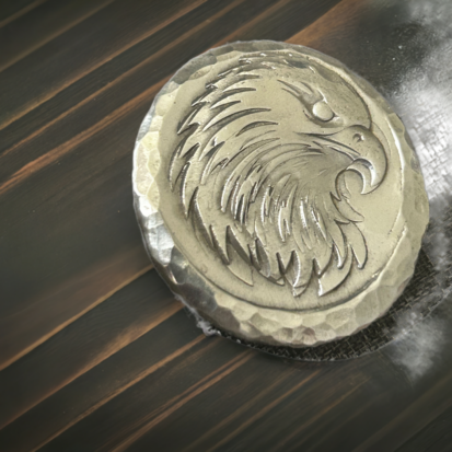 2 Troy oz Solid Silver Round with American Eagle Stamp, Handmade 999 Fine Silver from Scotland, Unique Collectible Gift - Image 9