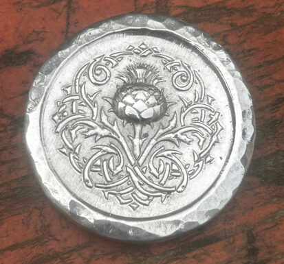 2 troy ounce,999fs Celtic thistle round, handmade in Scotland, stunning keepsake or thoughtful gift for special occasions. - Image 3