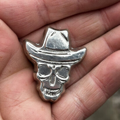 Silver Cowboy Skull – 2 Troy oz 4