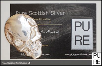 Silver Bullion Skull Hand Poured
