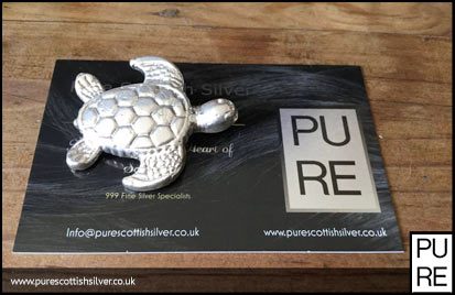 1 oz Silver Turtle Hand Poured