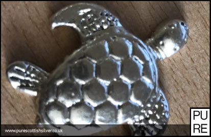 1oz Silver Turtle Hand Poured 2