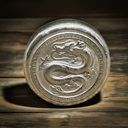 Silver Dragon Round 2oz (Chinese)- Handcrafted Solid Silver Coin, Mythical Dragon Design, Ideal for Silver Collectors or Fantasy Gifts - Image 11