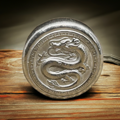 Silver Dragon Round 2oz (Chinese)- Handcrafted Solid Silver Coin, Mythical Dragon Design, Ideal for Silver Collectors or Fantasy Gifts - Image 8