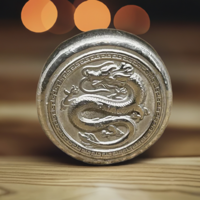 Silver Dragon Round 2oz (Chinese)- Handcrafted Solid Silver Coin, Mythical Dragon Design, Ideal for Silver Collectors or Fantasy Gifts - Image 7