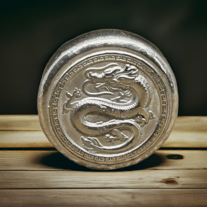 Silver Dragon Round 2oz (Chinese)- Handcrafted Solid Silver Coin, Mythical Dragon Design, Ideal for Silver Collectors or Fantasy Gifts - Image 6