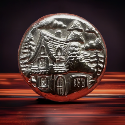 2 Troy oz Solid Silver Round - Hand Poured, Embossed Cottage Design, Collector's Piece, Unique Housewarming Gift - Image 4