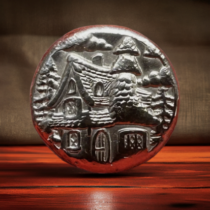 2 Troy oz Solid Silver Round - Hand Poured, Embossed Cottage Design, Collector's Piece, Unique Housewarming Gift - Image 3
