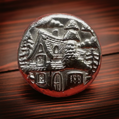 2 Troy oz Solid Silver Round - Hand Poured, Embossed Cottage Design, Collector's Piece, Unique Housewarming Gift - Image 5