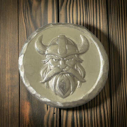 2 Troy oz Solid Silver Round with Dwarf Warrior, Handmade in Scotland, Fantasy Collectible Gift - Image 3