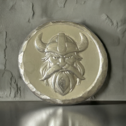 2 Troy oz Solid Silver Round with Dwarf Warrior, Handmade in Scotland, Fantasy Collectible Gift