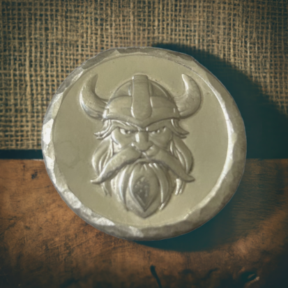 2 Troy oz Solid Silver Round with Dwarf Warrior, Handmade in Scotland, Fantasy Collectible Gift - Image 2
