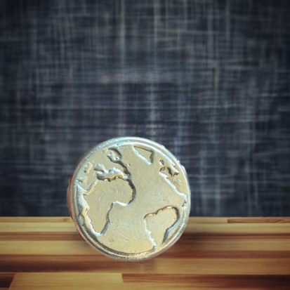 Solid Silver 2 Troy Oz Globe - Image 3