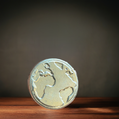 Solid Silver 2 Troy Oz Globe - Image 2