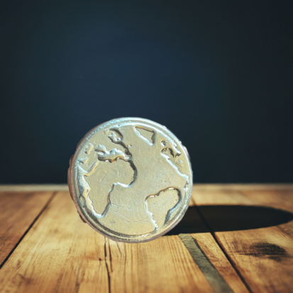 Solid Silver 2 Troy Oz Globe - Image 5