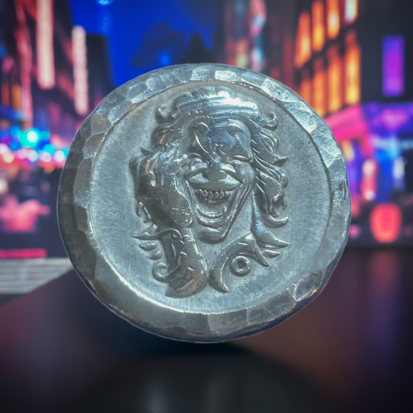 2 troy oz fine 999 silver joker round, unique handmade collectible coin for novelty gift, perfect for comic fans