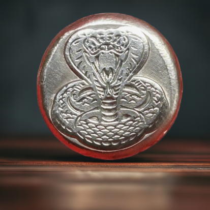 2oz Solid Silver Round - Hand Poured, Embossed Cobra Design, Collector's Piece, Unique Snake Lovers Gift - Image 5
