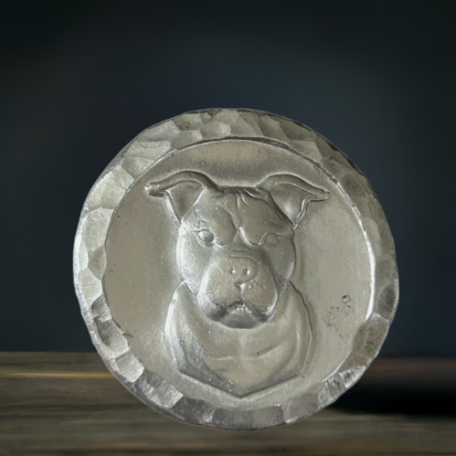 2 Troy Oz Silver Round, Custom Hand poured Pitbull Round, Great for Collectors or Dog Lovers, Crafted in Scotland - Image 4
