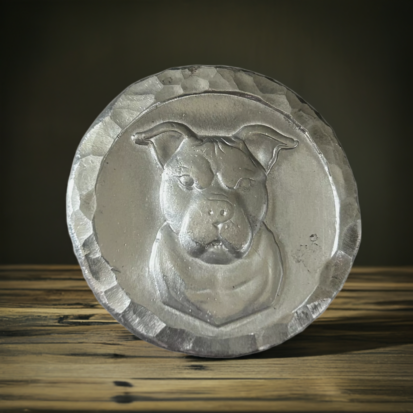 2 Troy Oz Silver Round, Custom Hand poured Pitbull Round, Great for Collectors or Dog Lovers, Crafted in Scotland - Image 7
