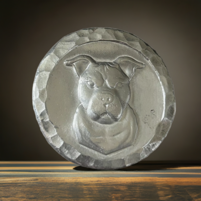 2 Troy Oz Silver Round, Custom Hand poured Pitbull Round, Great for Collectors or Dog Lovers, Crafted in Scotland - Image 8