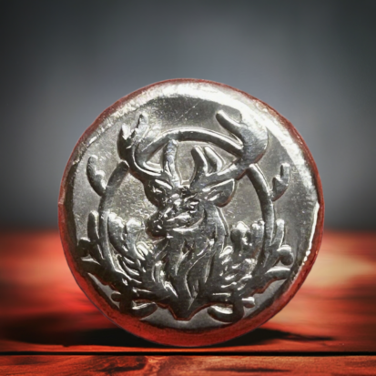 2oz Solid Silver Round - Hand Poured, Embossed stag Design, Collector's Piece, Unique Housewarming Gift - Image 2