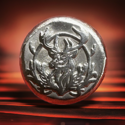 2oz Solid Silver Round - Hand Poured, Embossed stag Design, Collector's Piece, Unique Housewarming Gift - Image 3