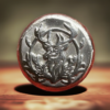 2oz Solid Silver Round - Hand Poured, Embossed stag Design, Collector's Piece, Unique Housewarming Gift