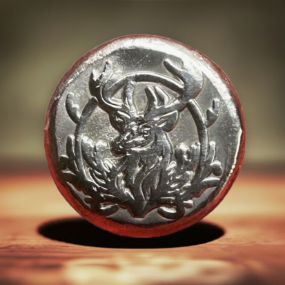 2oz Solid Silver Round - Hand Poured, Embossed stag Design, Collector's Piece, Unique Housewarming Gift