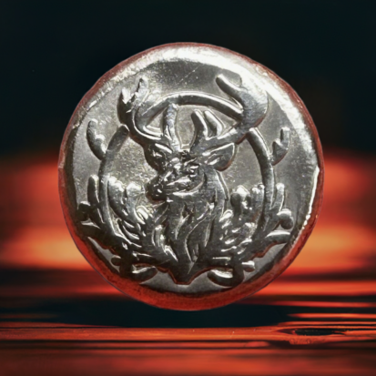 2oz Solid Silver Round - Hand Poured, Embossed stag Design, Collector's Piece, Unique Housewarming Gift - Image 4