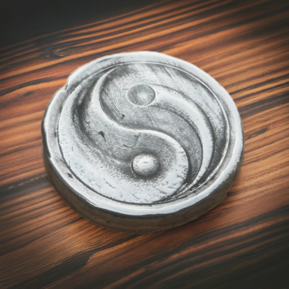 Yin Yang Solid Silver 2oz Round - Image 4