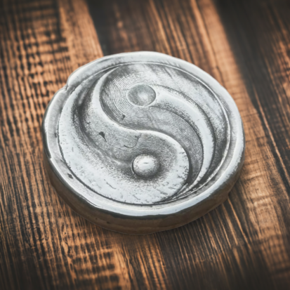 Yin Yang Solid Silver 2oz Round - Image 3