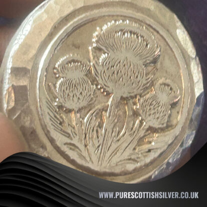 2 troy ounce, 999fs 3 thistles round, elegant silver art piece for showcasing or gifting on special occasions.