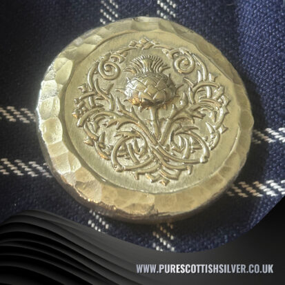 2 troy ounce,999fs Celtic thistle round, handmade in Scotland, stunning keepsake or thoughtful gift for special occasions. 3