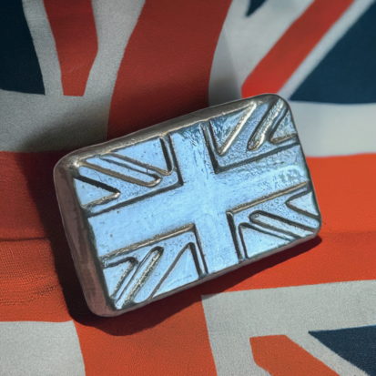 Solid Silver Union Jack Bar 40g