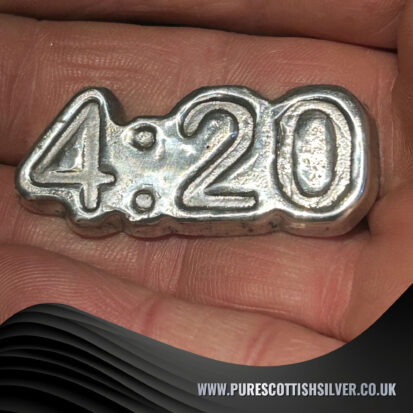 Silver 420 Bar Shaped – Hand Poured Solid Silver Collectible, Unique Weed Enthusiast Decor, Perfect Stoner Gift 3